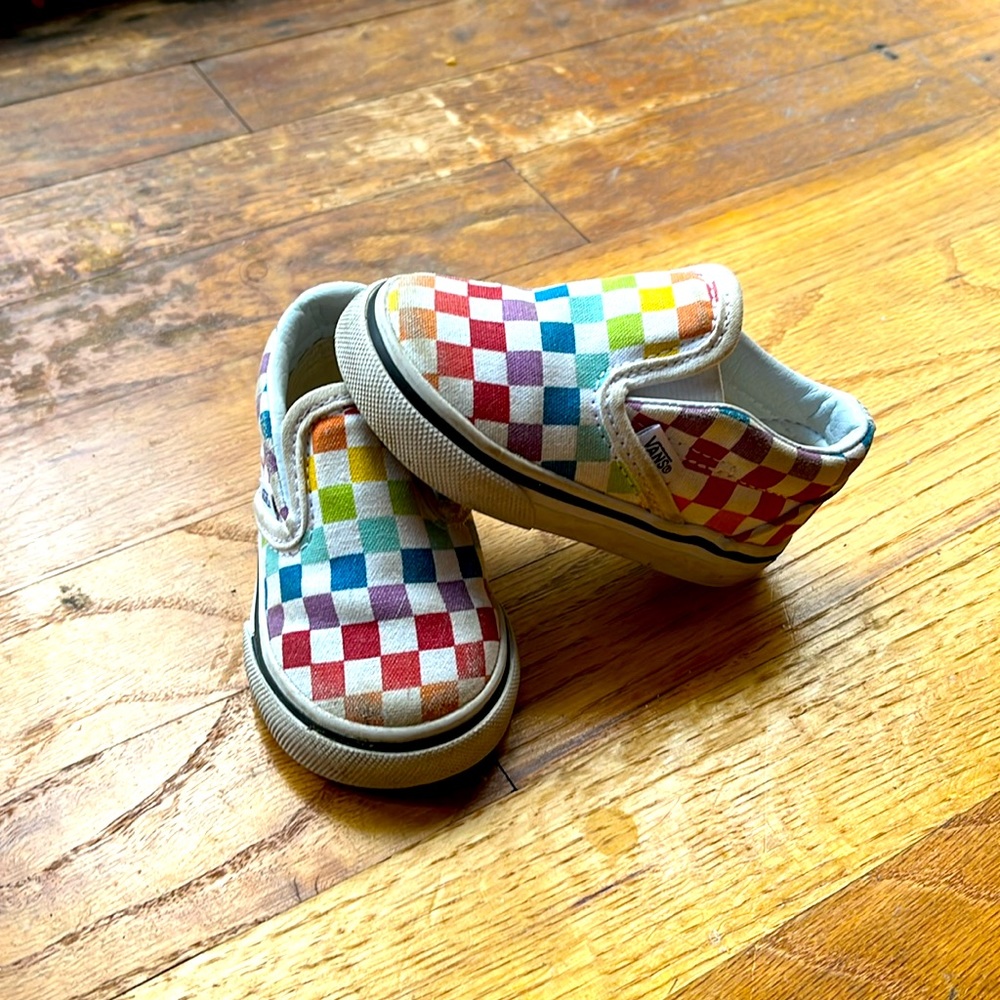 Toddler size 3 rainbow colored VANS
